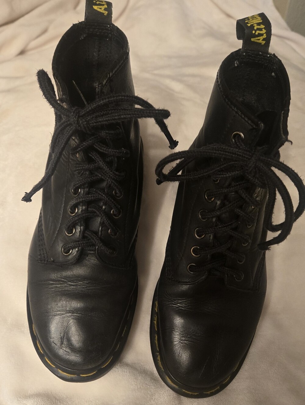 Made In England In 1987 - Dr. Marten Vintage Style 1460 Black Leather Boots